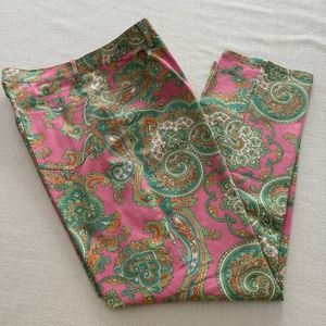Lauren Ralph Lauren Pink Green Paisley Pants Size 10